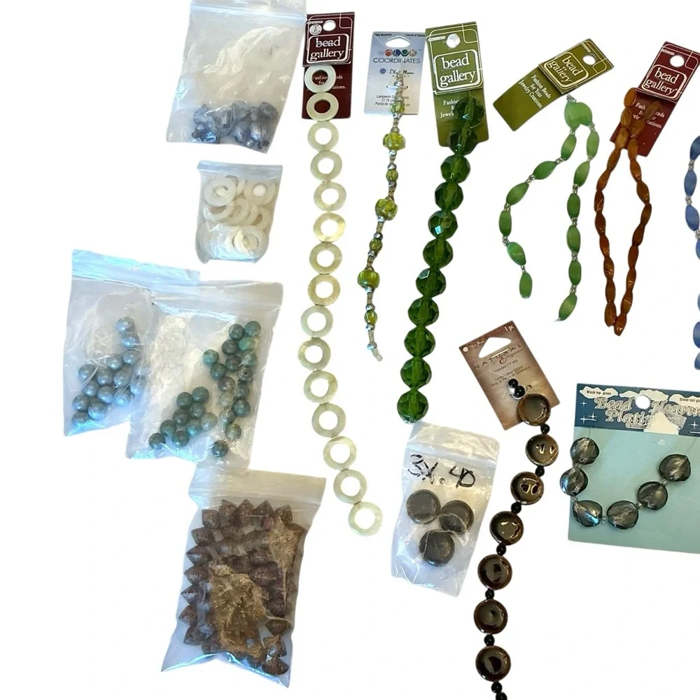 Jewelry Making Supplies Assorted Beads and Pendants Lot - 41 items